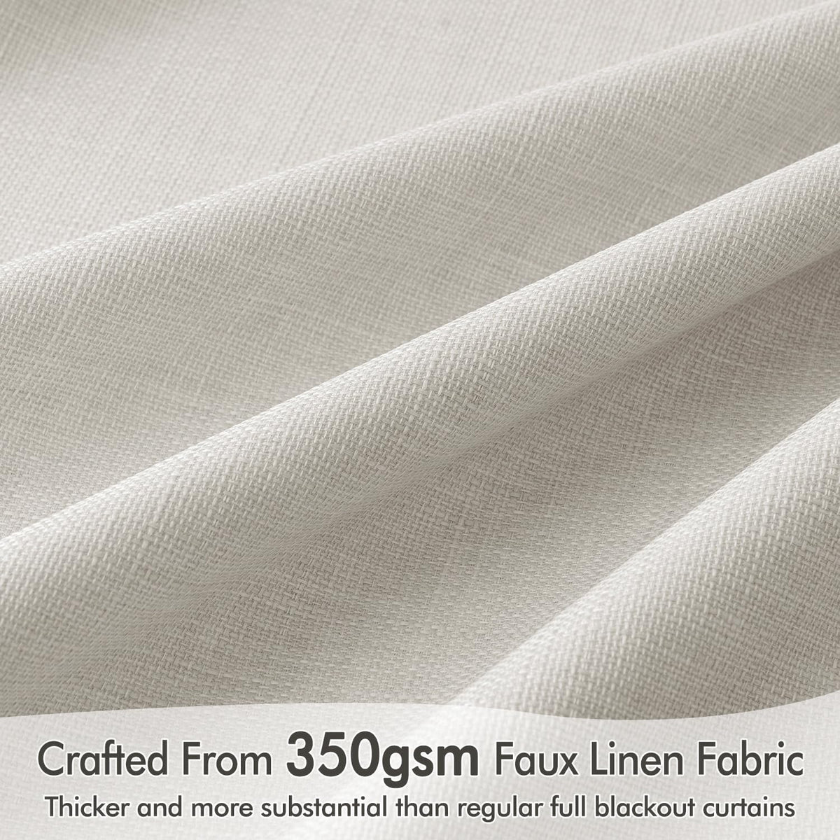 MIULEE 100% Blackout Curtains 96 Inch Long 2 Panels Set for Bedroom, Thick Faux Linen Black Out