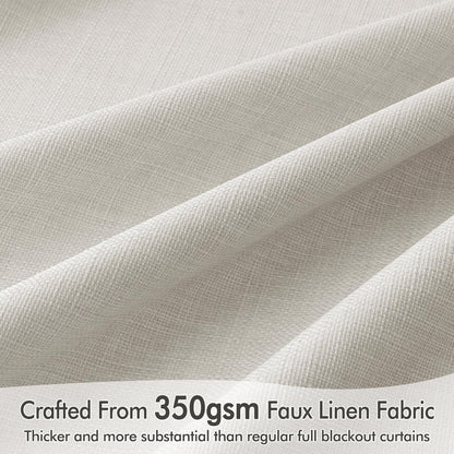MIULEE 100% Blackout Curtains 96 Inch Long 2 Panels Set for Bedroom, Thick Faux Linen Black Out