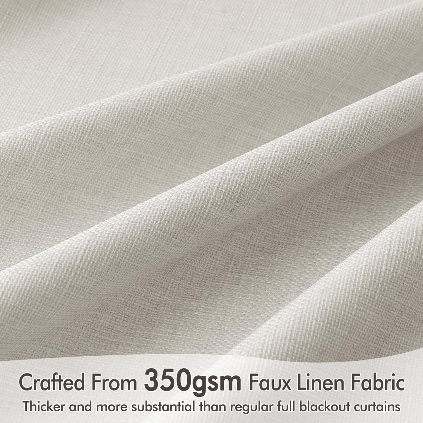 MIULEE 100% Blackout Curtains 108 Inch Long 2 Panels Set for Bedroom, Thick Faux Linen Black Out