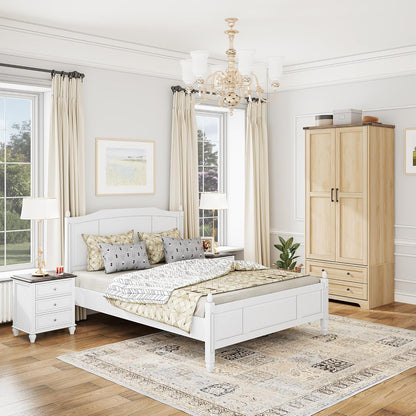 Brafab Wooden Armoire Wardrobe Closet with 2 Modern Doors, 71" Tall Freestanding Closet Wardrobe