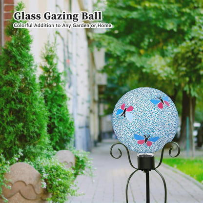 VCUTEKA Gazing Ball, 8" Glass Gazing Balls Sphere for Garden Lawn Outdoor Ornament Yard Decorative