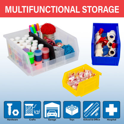 Akro-Mils 30224 AkroBins Plastic Storage Bins, 11"x 4"x 4", Red, 12-Pack