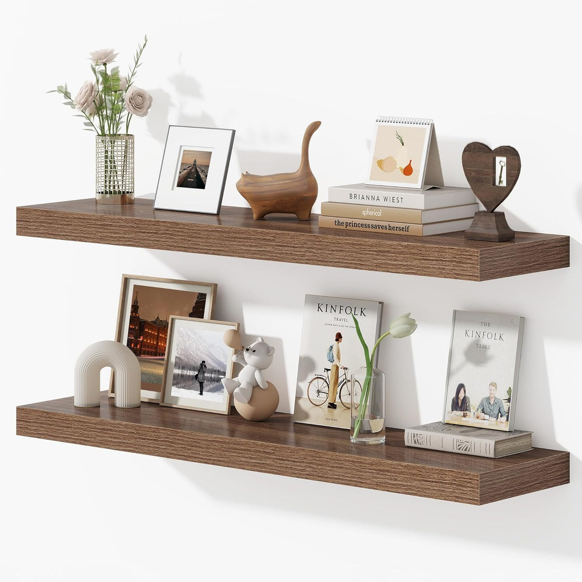 Dreamland 40 Inches Floating Shelves for Wall, 9.3" Deep Long Floating Shelves Set of 2, Large