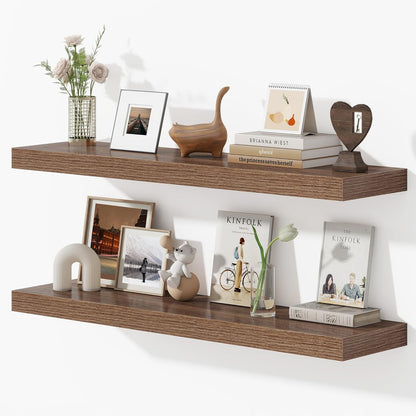 Dreamland 40 Inches Floating Shelves for Wall, 9.3" Deep Long Floating Shelves Set of 2, Large