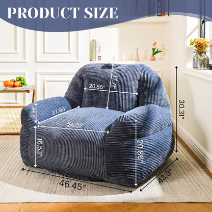 Giant Bean Bag Chair, Faux Fur Bean Bag Chair for Adults, Fluffy and Comfy Bean Bags with Filler