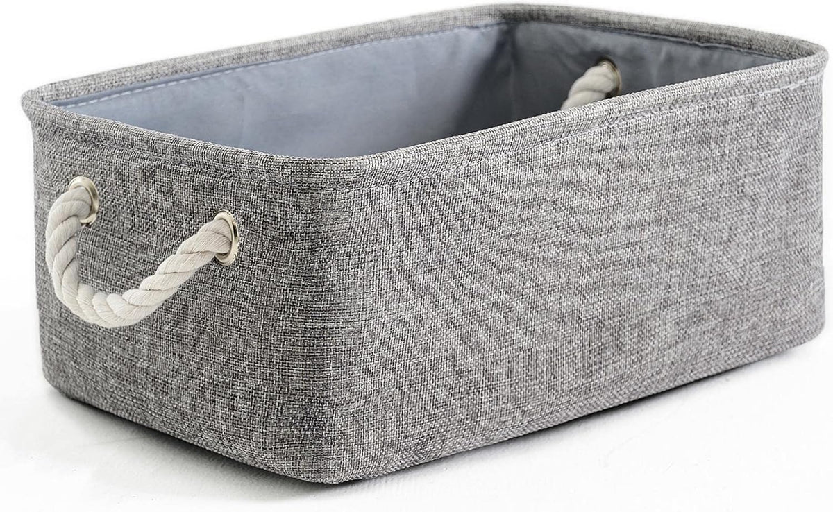 TheWarmHome Storage Bins for Shelves - 11.8x7.9x5.2 inch Grey Small Storage Baskets for Organizing