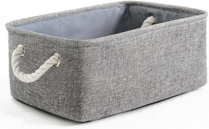 TheWarmHome Storage Bins for Shelves - 11.8x7.9x5.2 inch Grey Small Storage Baskets for Organizing