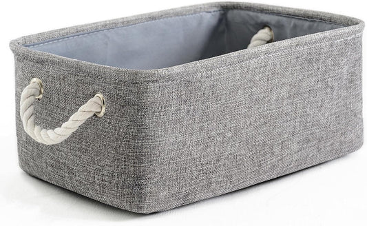 TheWarmHome Storage Bins for Shelves - 11.8x7.9x5.2 inch Grey Small Storage Baskets for Organizing
