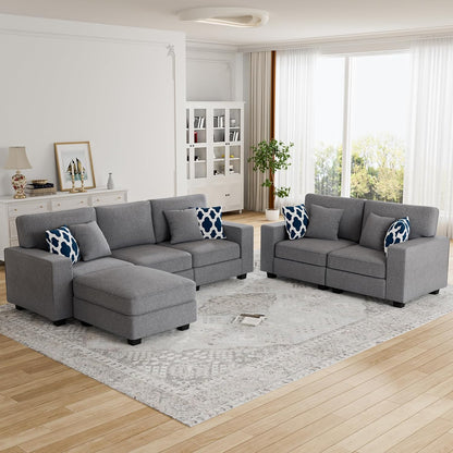 L Lengend Vansen Modular Sectional Sofa U Shaped Couch with Ottoman Modern Reversible Corner