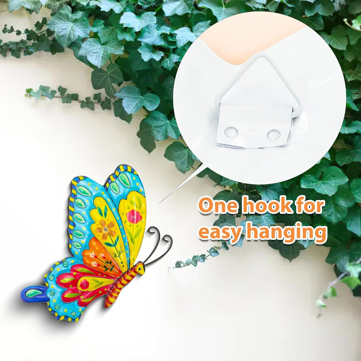 J-Fly Metal Butterfly Wall Decorations Garden Decor Room Decor, Lawn Ornaments Ladybugs Live- 3