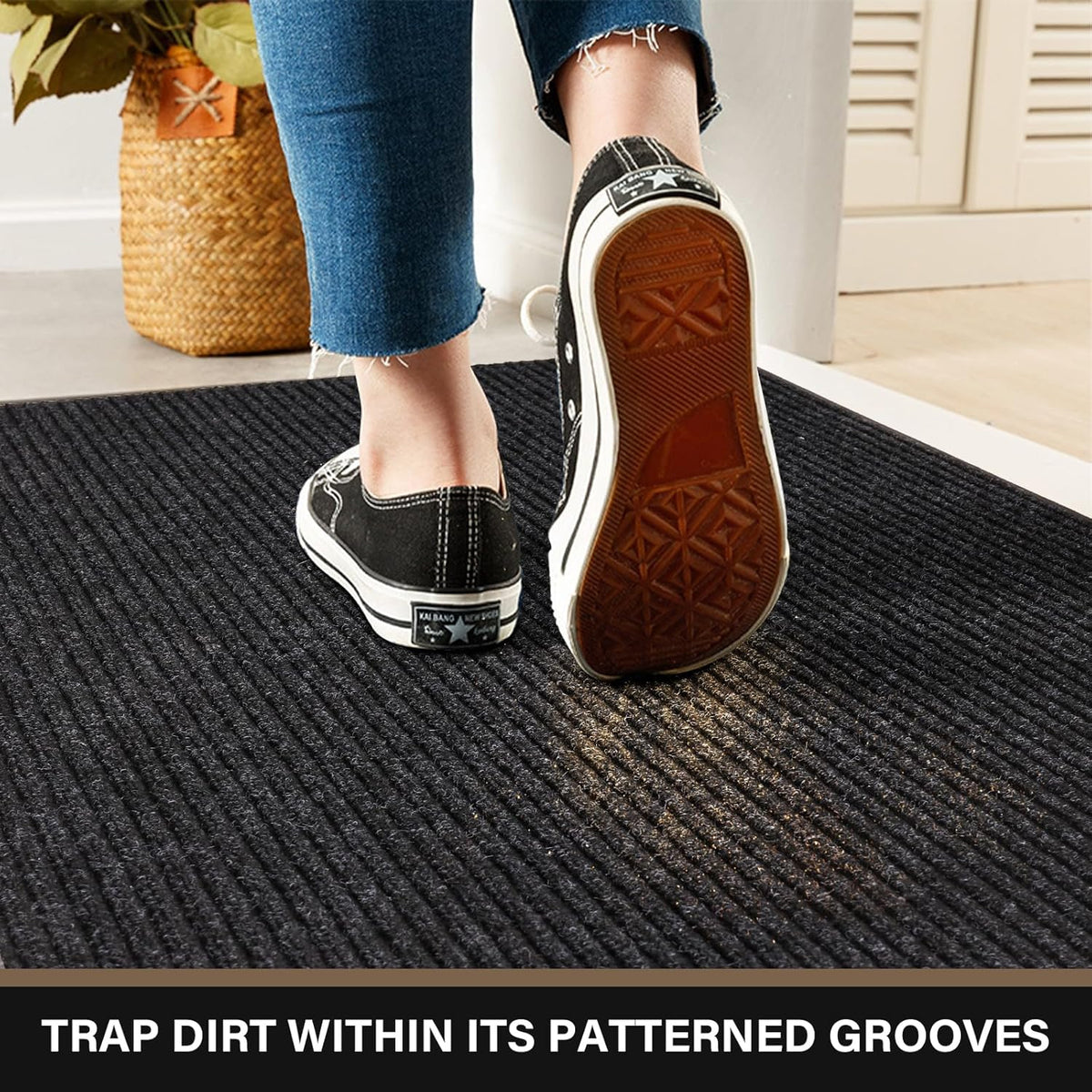 Large Front Door Mat, 48" x 36" Durable Front Doormat, Heavy Duty Large Welcome Door Matt for Home