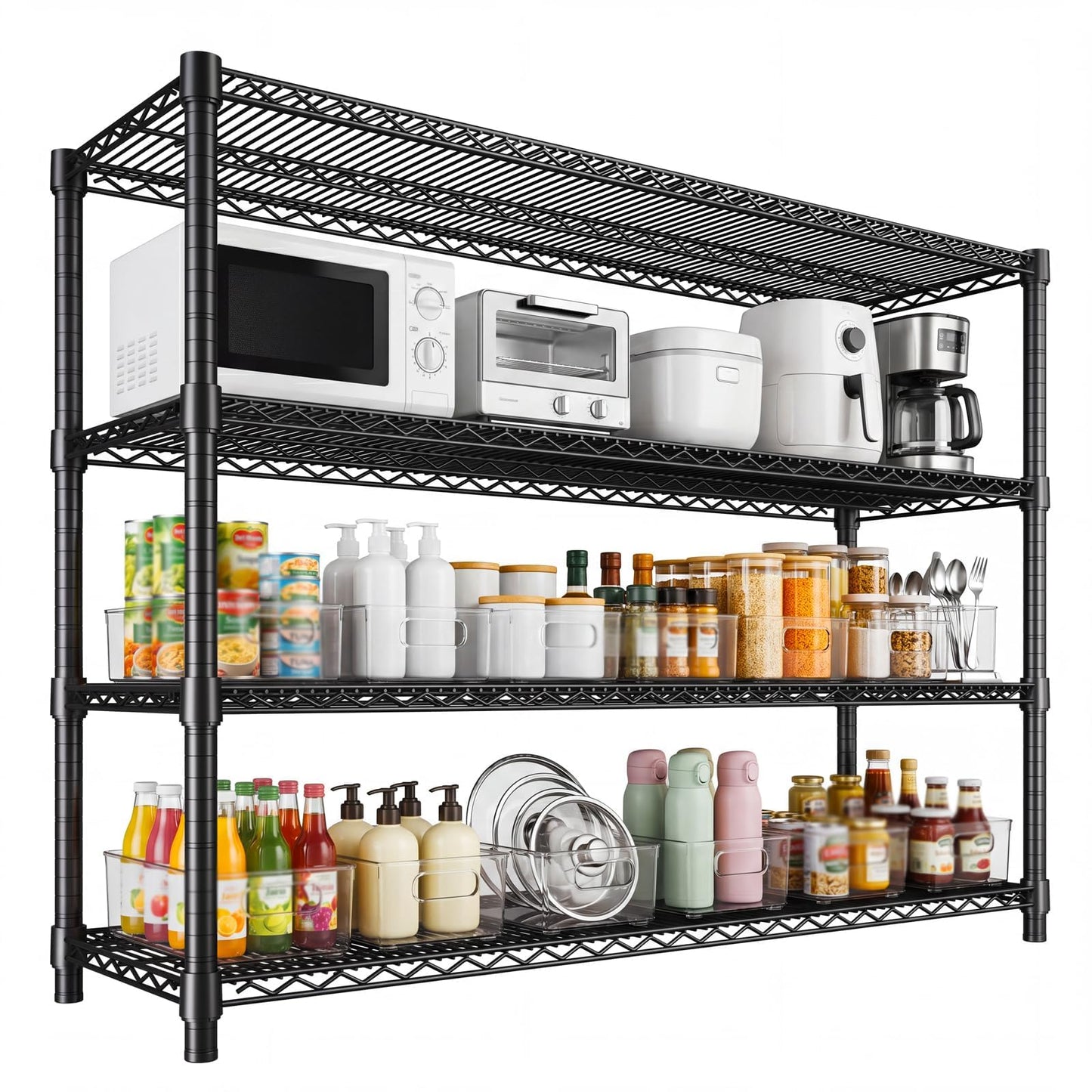Garvee 59" H Storage Shelves 4-Tier Garage Shelving Adjustable for Pantry