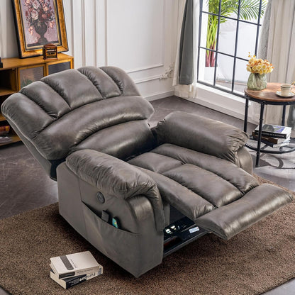 VIVIJASON Large Dual OKIN Motor Lay Flat Sleeper Lift Recliner Chair with Heat & Massage for