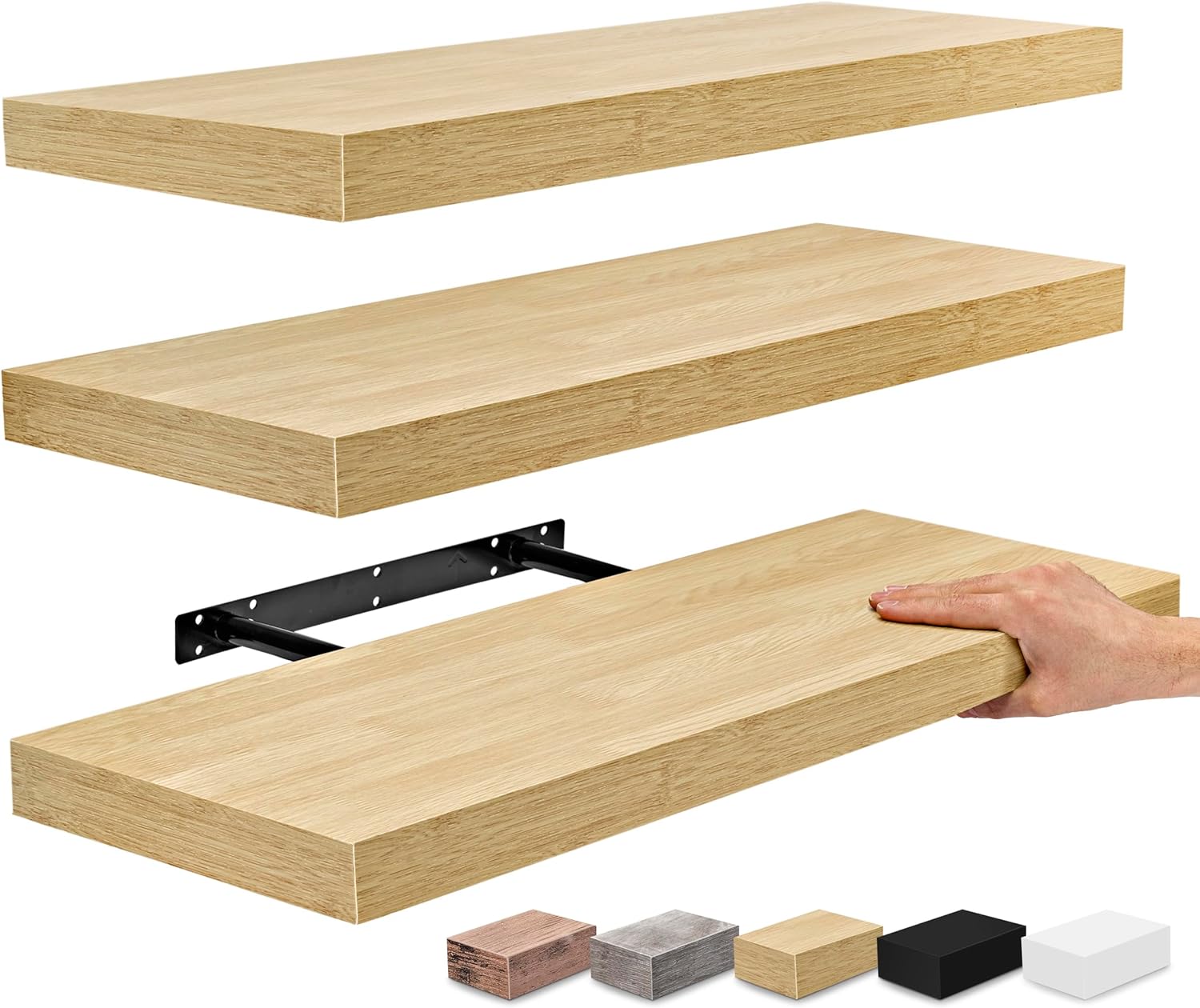 Sorbus Floating Shelves for Wall - 24" Bathroom Shelves, Wall Decor for Bedroom, Kitchen, Living