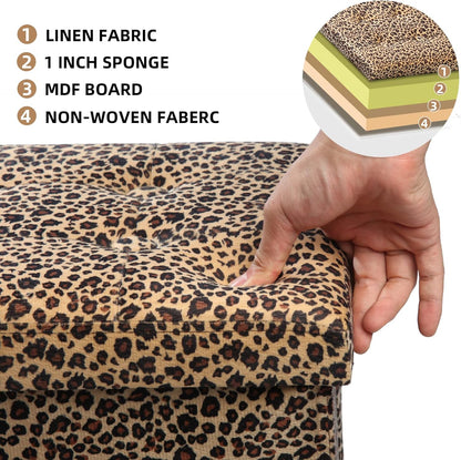 ALASDO Ottoman Storage Ottoman Footrest Stool Small Ottoman with Storage Foldable Ottoman Foot Rest