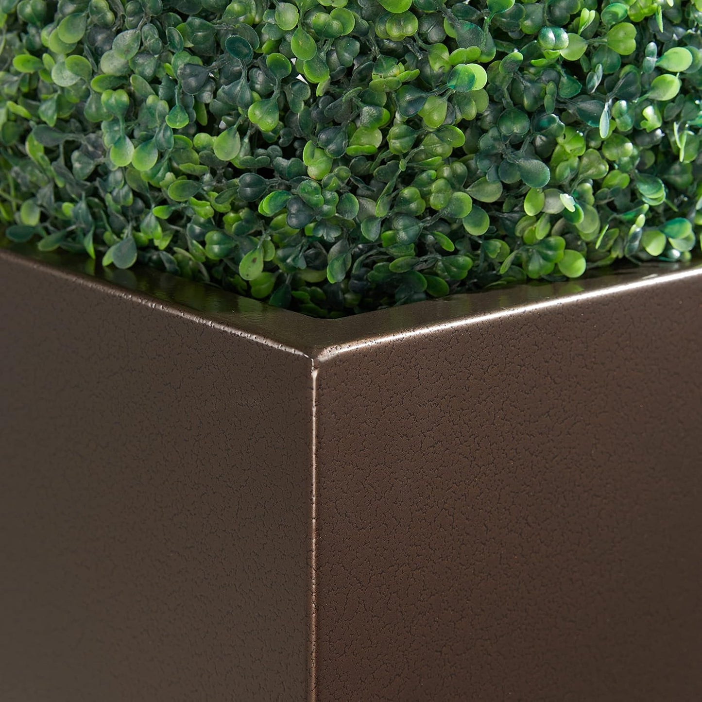 Large Planter for Outdoor Plant 14Lx14Wx30H Inches Metallic Heavy Tall Planter Box for Outdoor &
