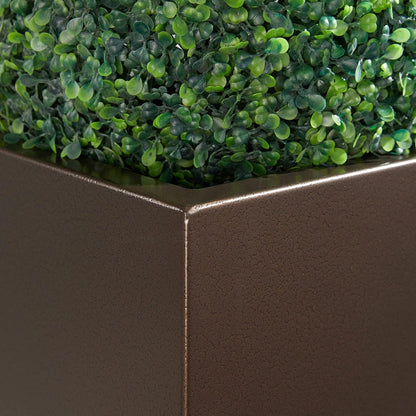 Large Planter for Outdoor Plant 14Lx14Wx30H Inches Metallic Heavy Tall Planter Box for Outdoor &