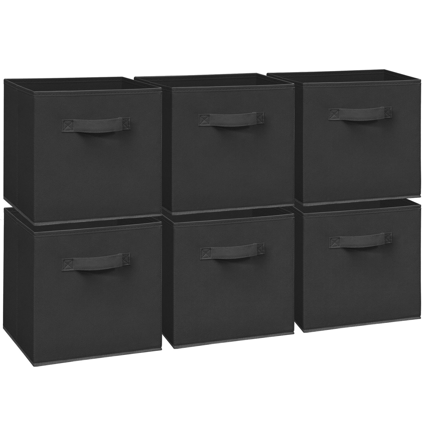 Easi 11 inch Cube Storage Bins, 6 Storage Cube Organizer, Collapsible Fabric storage cubes with