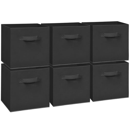 Easi 11 inch Cube Storage Bins, 6 Storage Cube Organizer, Collapsible Fabric storage cubes with