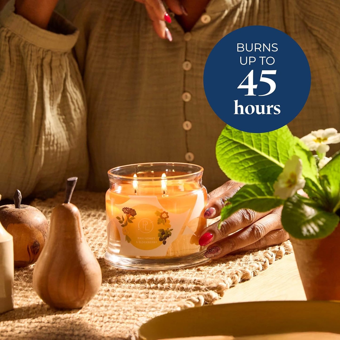 PartyLite Raw Honey & Elderberry Scented, Notes of Alpine Elderflower, Soft Jasmine & Golden Amber
