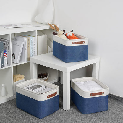 DULLEMELO Fabric Storage Bins, Foldable Storage Baskets for Organizing, Empty Gift Baskets (3-Pack