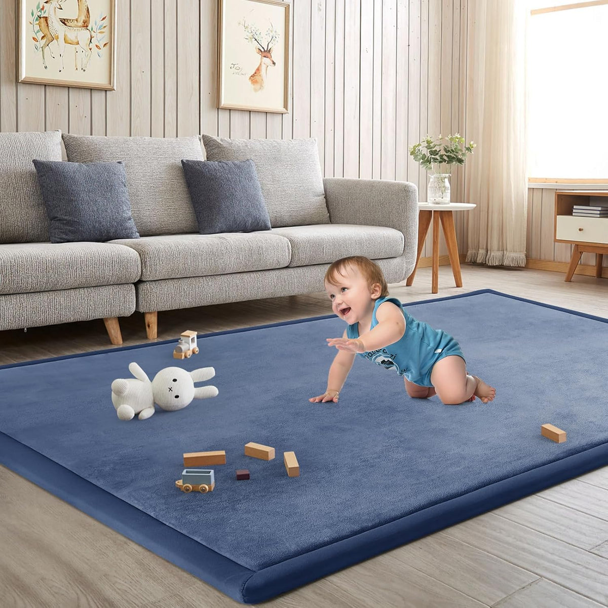 Baby Play Mat for Floor Tummy Time Nursery Rug Muscle Area Rug Playroom Rug Tatami 50 * 50" Memory
