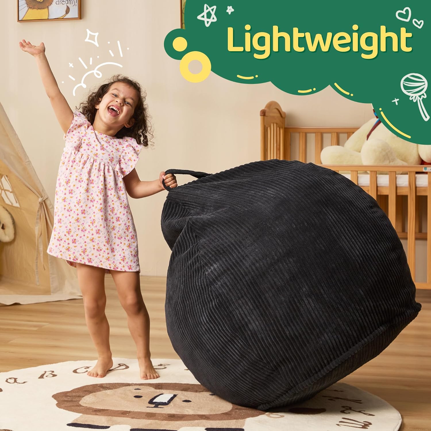 Bean Bag Chairs Teardrop Bean Bag Chair Beanbag Chair with Memory Foam Filled Machine Washable