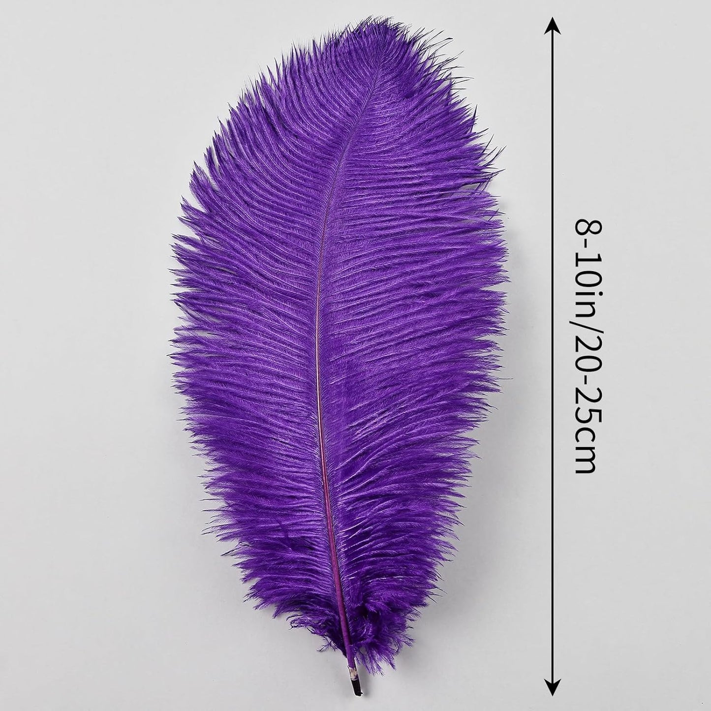 THARAHT Purple Ostrich Feathers 24pcs Natural Bulk 8-10Inch 20cm-25cm for Crafts Wedding Party