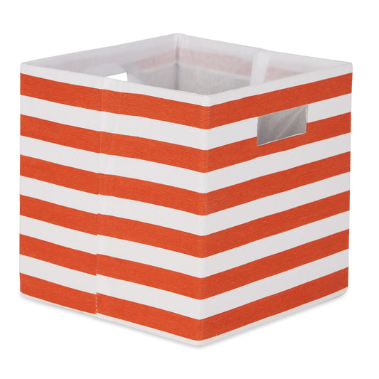DII Polyester Cube Storage Collection Collapsible Hard Sided Bin, 13x13x13, Spice