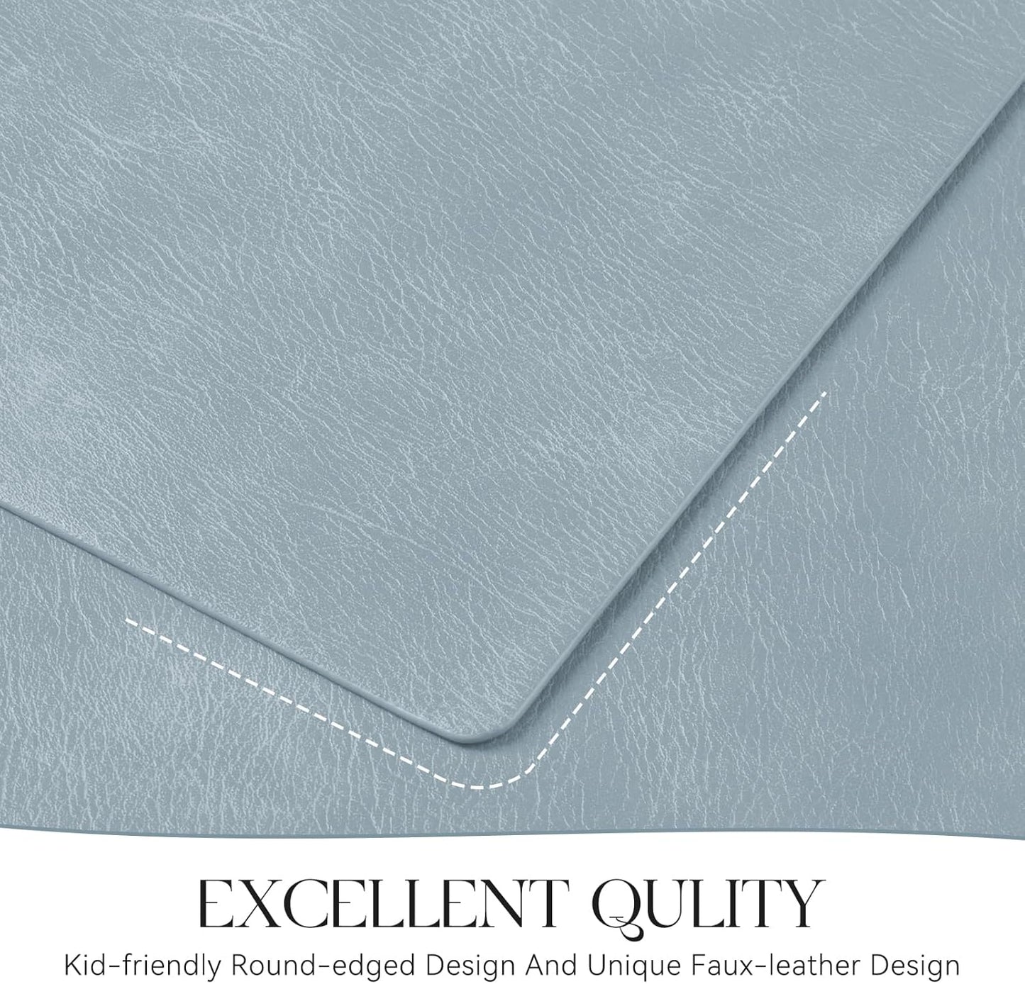 MOSAYT Vinyl Placemats Set of 4-12 X 17 Inch - Faux Leather 100% Waterproof Oil-Proof Wipeable PU