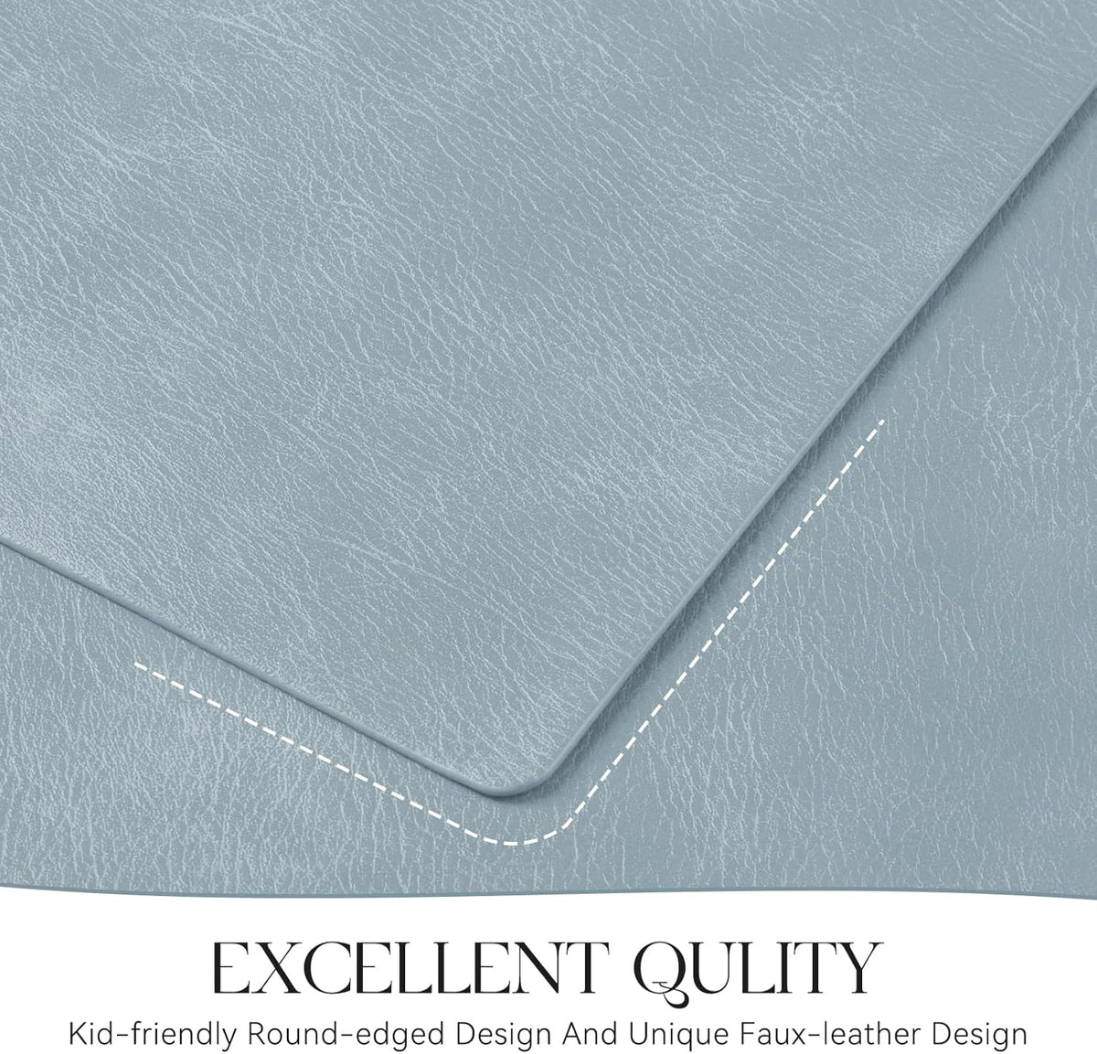 MOSAYT Vinyl Placemats Set of 4-12 X 17 Inch - Faux Leather 100% Waterproof Oil-Proof Wipeable PU