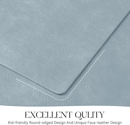 MOSAYT Vinyl Placemats Set of 4-12 X 17 Inch - Faux Leather 100% Waterproof Oil-Proof Wipeable PU