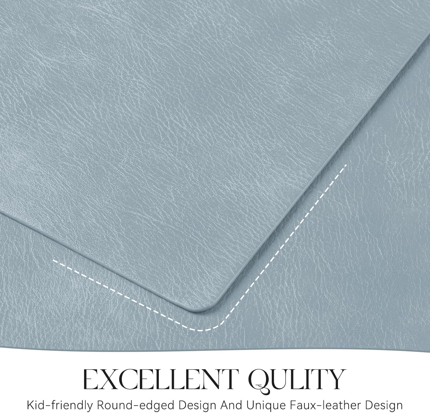MOSAYT Vinyl Placemats Set of 12-12 X 17 Inch - Faux Leather 100% Waterproof Oil-Proof Wipeable PU