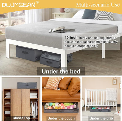10-Inch Under Bed Organizer, Large Under Bed Storage Container, Underbed Storage Box for Seasonal