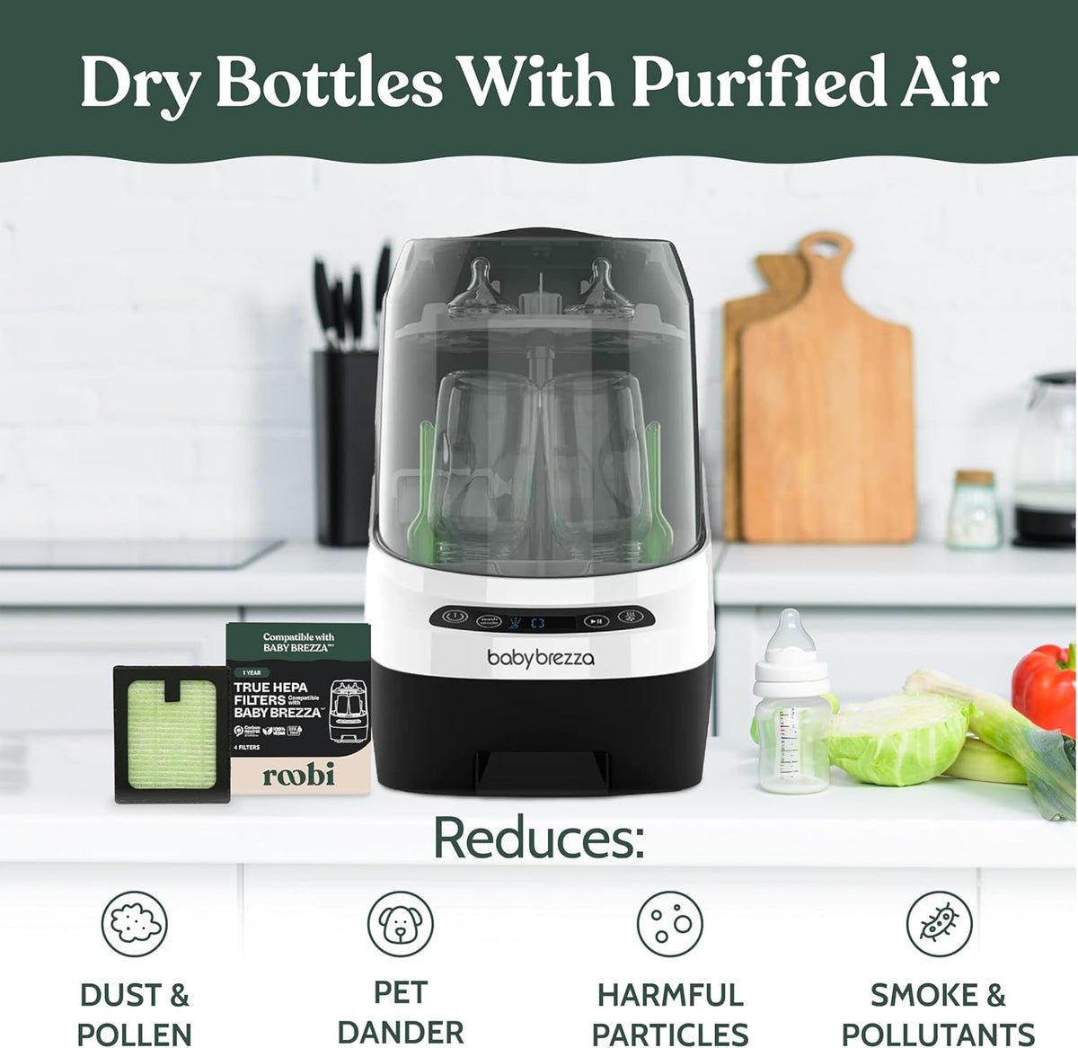 Roobi Hepa Filters Compatible with Baby Brezza. Specially Formulated for Washer Pro. 4 Carbon