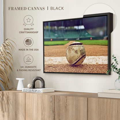 ElephantStock Baseball In Stadium Wall Art - Horizontal Framed Canvas - 1-Piece Living Room Wall