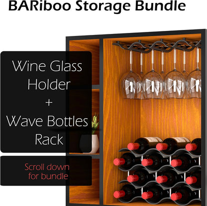 Bariboo Wine Glass Storage Case – Hang 8-12 Glasses on Your 18.7 x 9 x 1.7 In., Dust-Free Wine