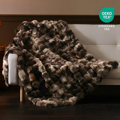 BENVWE Fluffy Faux Fur Throw Blanket for Couch, Soft Plush Thick Cozy Fuzzy Luxury Minky Bubble