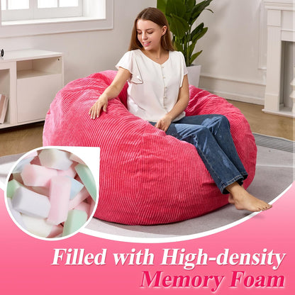 3.5FT Bean Bag Chairs Teardrop Bean Bag Chair for Adults Beanbag Chair with Memory Foam Filled
