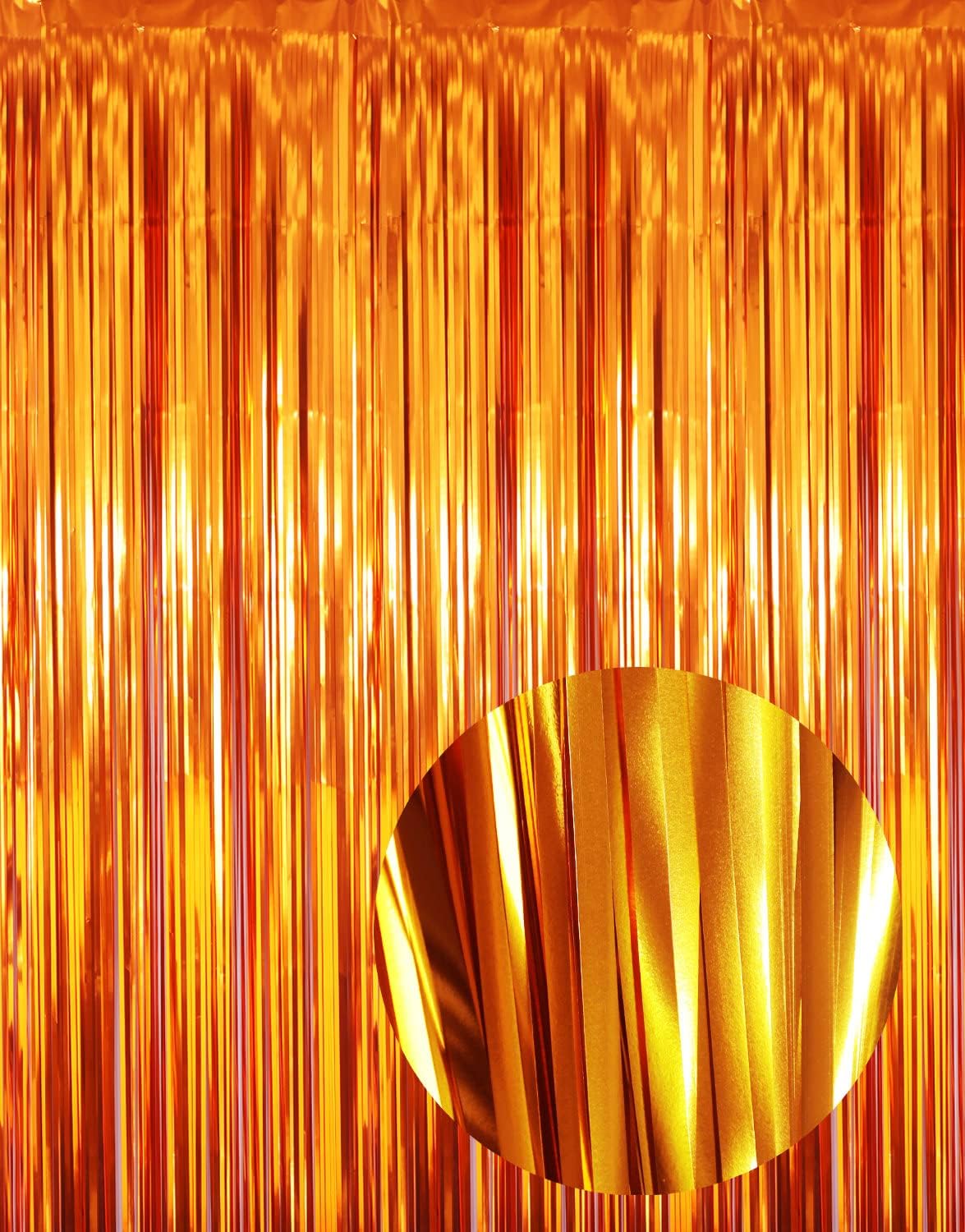 GOER 3.2 ft x 9.8 ft Metallic Tinsel Foil Fringe Curtains Party Photo Backdrop Party Streamers for