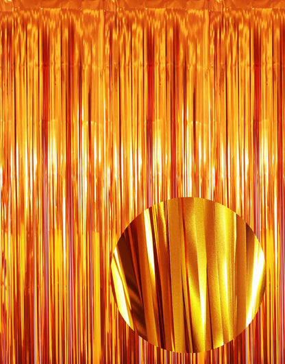 GOER 3.2 ft x 9.8 ft Metallic Tinsel Foil Fringe Curtains Party Photo Backdrop Party Streamers for