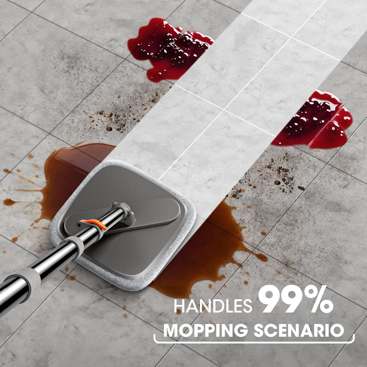 Mop and Bucket Set, Spin Mop with Separate Dirty Water System, Deep-Cleaning Mops for Floors
