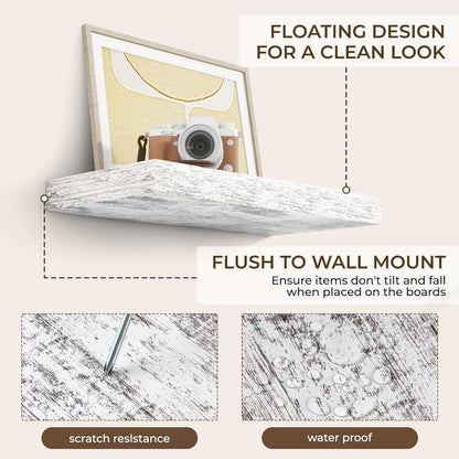 RICHFOCUS 16Inch Floating Shelves for Wall 2 Pack Shelves for Bedroom|Kitchen|Bathroom Wall Mounted