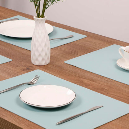 Set of 8 Faux Leather Placemats, PU Table Mats, Waterproof, Stain Resistant, Heat Resistant