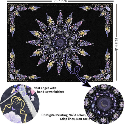 Damanse Floral Tapestry Wall Hanging Cute,Boho Wall Tapestry for Bedroom Aesthetic,Mandala Living