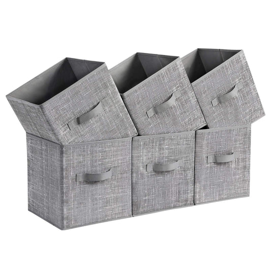 SONGMICS Storage Cubes, Set of 6, 11-Inch Foldable Closet Organizers
