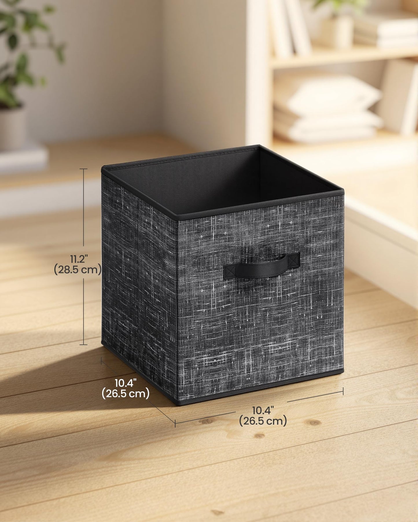SONGMICS HOME Foldable Storage Cubes Set of 10, Fabric Shelf Organizer Bins with Handles, Closet