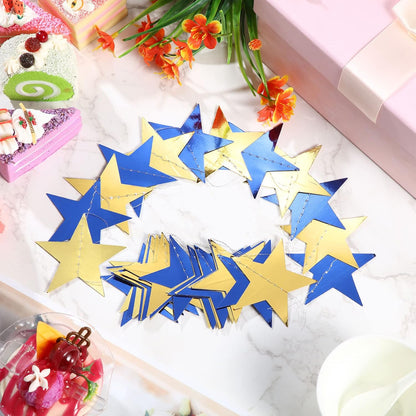 Patelai Glitter Star Garland Banner Decor 130 Feet Star Hanging Bunting Banner Twinkle Backdrop for