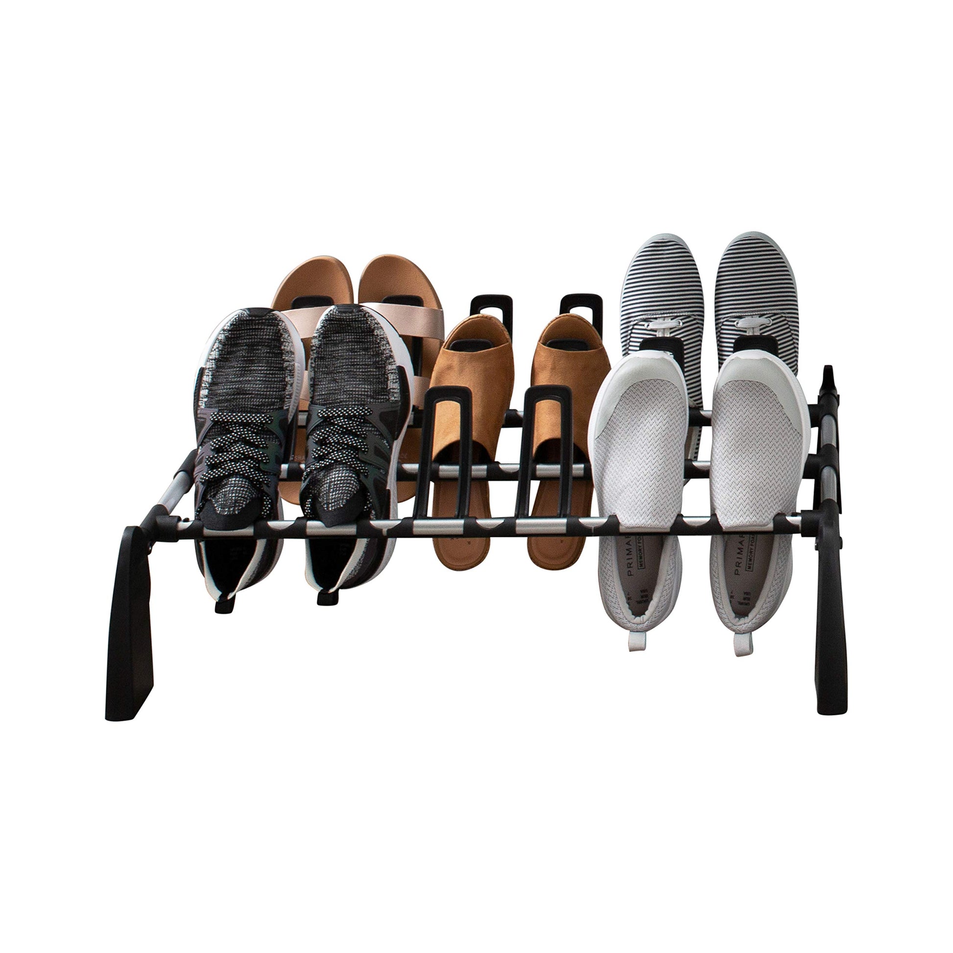 Organize It All 9 Pair Floor Shoe Rack | Storage and Organization | Great For Bedroom | Entryway |