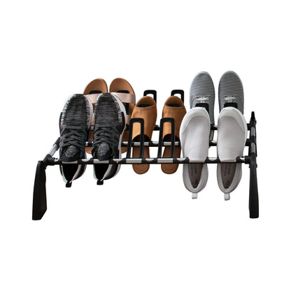 Organize It All 9 Pair Floor Shoe Rack | Storage and Organization | Great For Bedroom | Entryway |